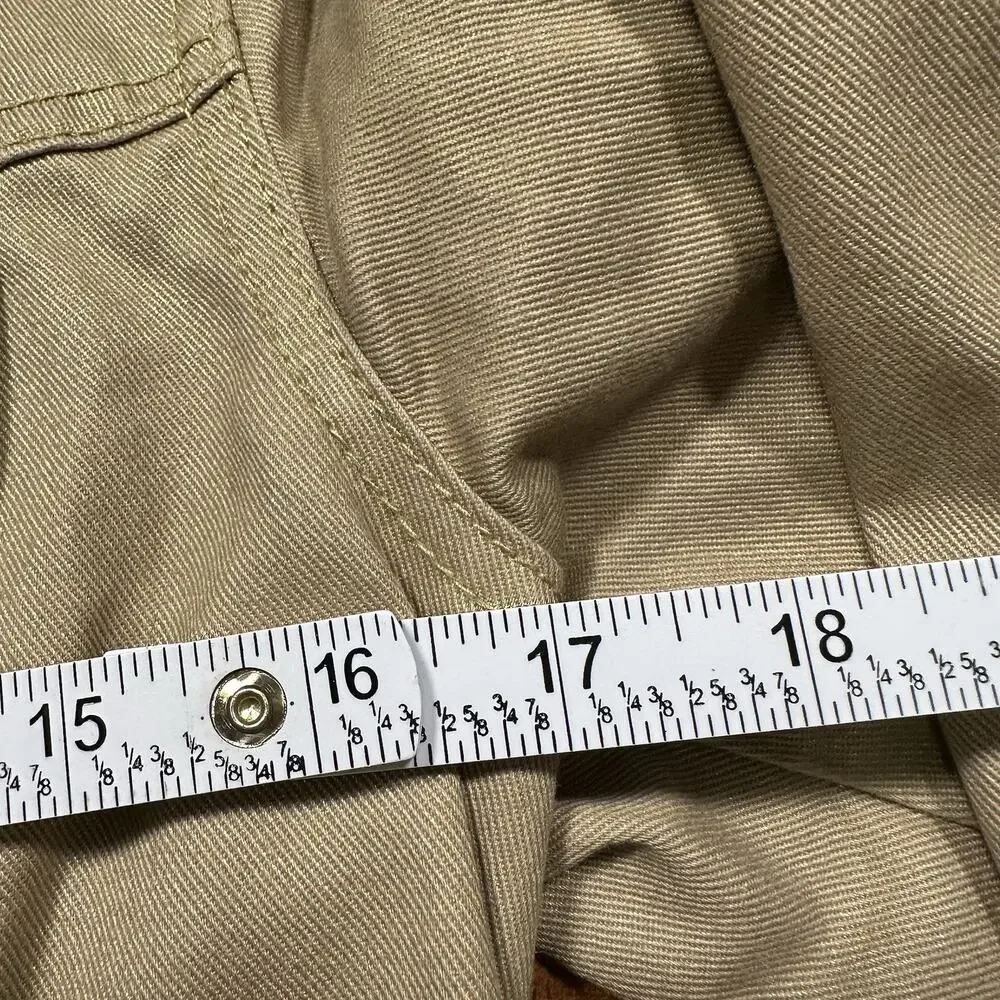Vintage Lauren Ralph Lauren Denim Trucker Jacket Womens S Beige Gold Glitter - Picture 6 of 10